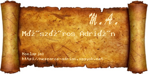 Mészáros Adrián névjegykártya